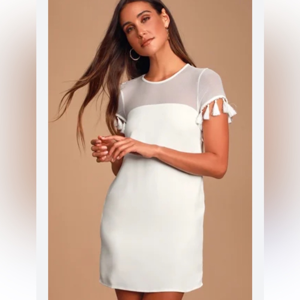 LuLu's Shift‎ Dress, Iced Latte White, size L